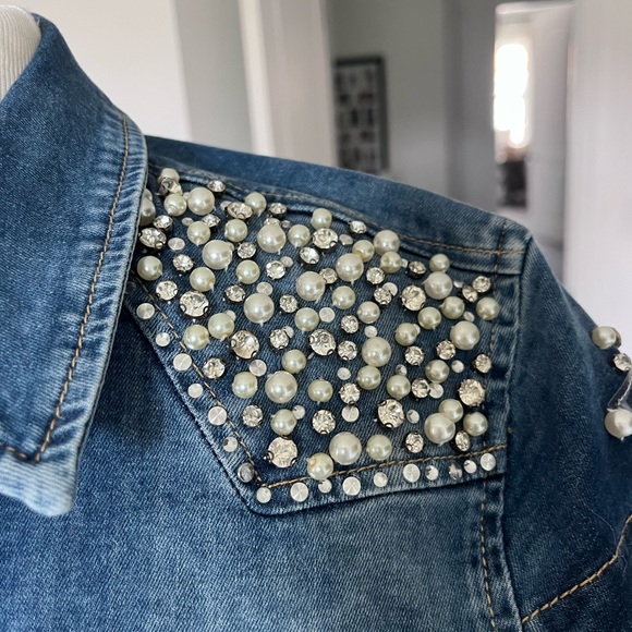 Fancy jeans dress with Swarovski stones , very comfortable material. - Picture 5 of 8